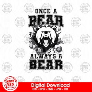 Eens een beer, altijd een beer | Digitale download School Spirit | Mascot Pride-logo | eps, svg, jpg, png, pdf
