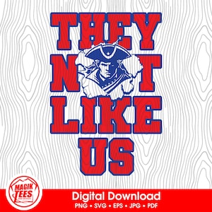 Sie mögen uns nicht Punks Rot Weiß Blau | Schulgeist Digitaler Download | Lustiger Trendy Slang | Maskottchen-Stolz | PNG, SVG, JPEG, pdf, eps