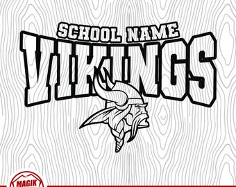 Vikings Mascot School Spirit Custom Digital Download | Personalize With School Name | PNG, SVG, JPEG, eps, pdf