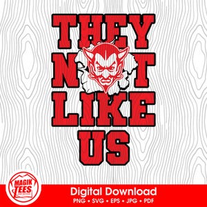 No les gustamos, Diablos Rojos / Descarga digital de School Spirit / Logotipo de Mascot Pride / Jerga divertida y de moda / PNG, SVG, JPEG, pdf, eps