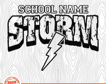 Mascote do Espírito Escolar Storm | Personalize com o nome da escola | Download digital | PNG, SVG, JPG, PDF, EPS