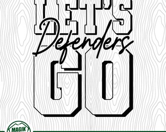 ¡Vamos Defensores! / Espíritu Escolar / Descarga Digital / Orgullo de Mascota Escolar / Fanático de los Deportes de Equipo / PNG, SVG, EPS, pdf, jpeg