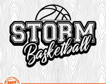 Storm Basketball School Spirit Digital Download | Basketball Team Pride Logo | PNG, SVG, JPEG, pdf, eps