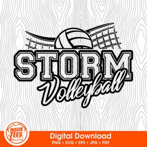 Storm Volleyball School Spirit Digital Download | Volleyball Team Pride Logo | PNG, SVG, JPEG, eps, pdf