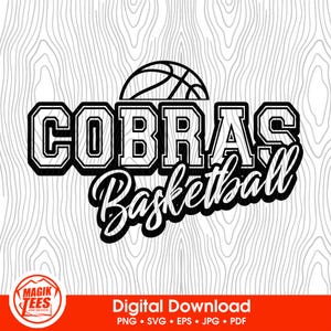 Cobra-basketbal | Digitale download School Spirit | Basketball Team Pride | Basketball Spirit Wear | PNG, SVG, JPEG, pdf, eps