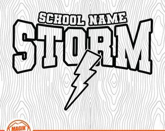 Mascote do Espírito Escolar Storm | Personalize com o nome da escola | Download digital | PNG, SVG, JPG, PDF, EPS