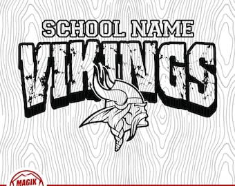 Vikings Mascot School Spirit Custom Digital Download | Personalize With School Name | PNG, SVG, JPEG, eps, pdf