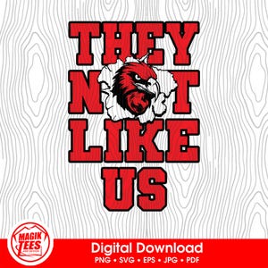 Sie mögen uns nicht Hawks Red | Schulgeist Digitaler Download | Lustiger Trendy Slang | Maskottchen Pride Logo | PNG, SVG, JPEG, pdf, eps