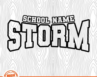 Mascote do Espírito Escolar Storm | Personalize com o nome da escola | Download digital | PNG, SVG, JPG, PDF, EPS