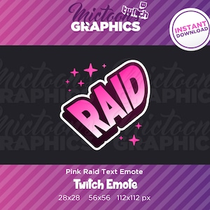 Twitch Raid Emote / Text / Streamer Graphics / Discord / Gamer / Pink