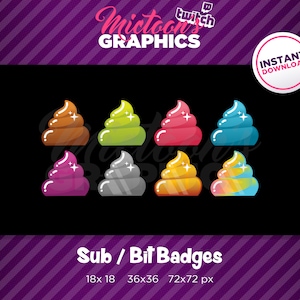 Twitch Poop Sub Badges / Bit Badges