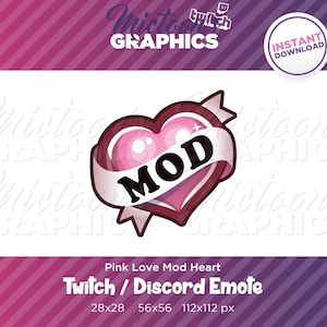 Twitch Mod Love / Emote  / Heart / Streamer Graphics / Discord / Gamer / Aesthetic