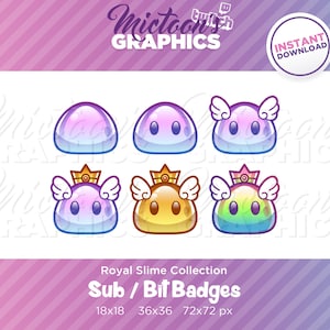 Twitch Slime Sub Badges / Bit Badges / Subscriber badges / Streamer Graphics / Monster / Aesthetic / Kawaii / Cute / Discord / Gamer