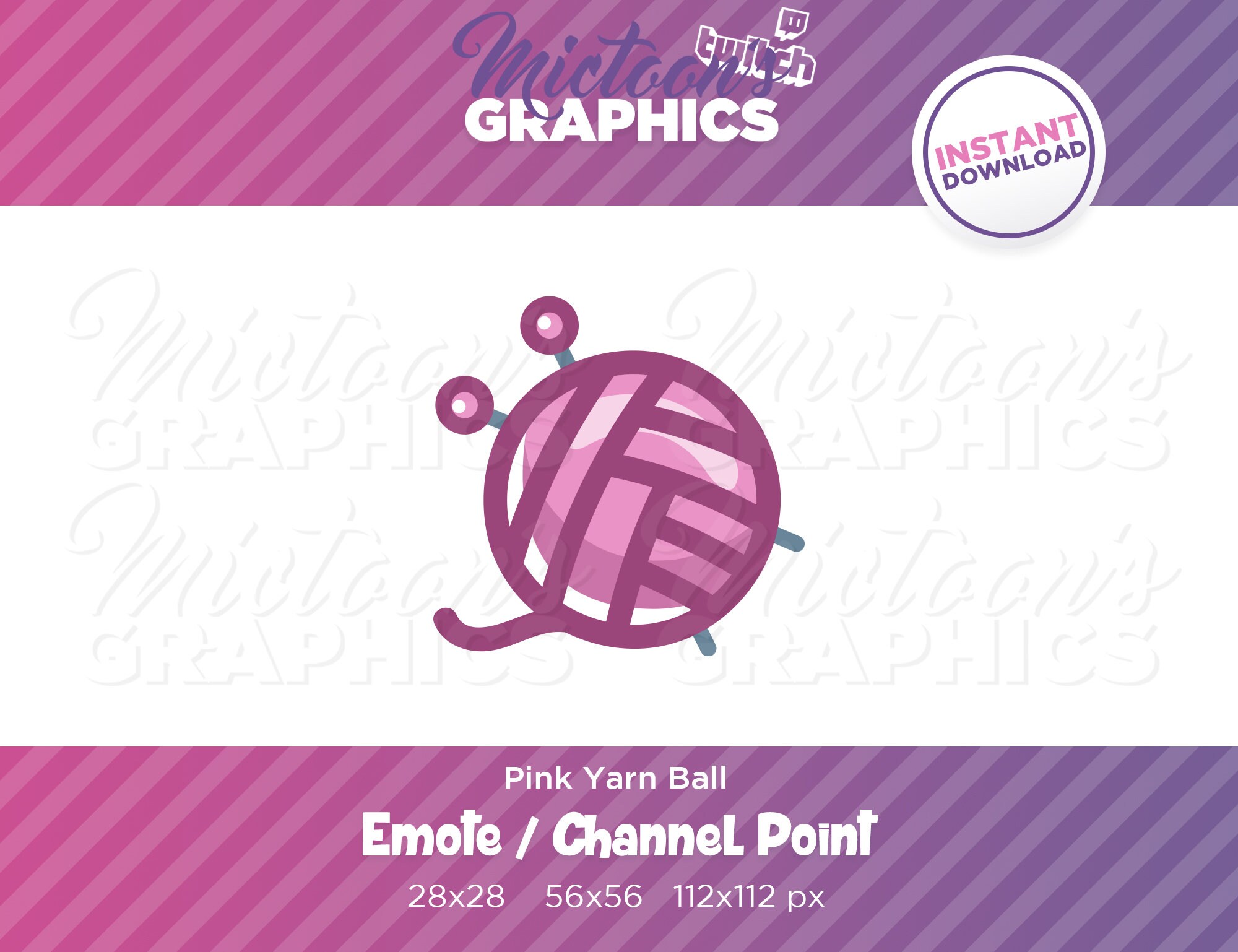 Twitch Knitting Yarn Ball Emote Channel Point Streamer Etsy