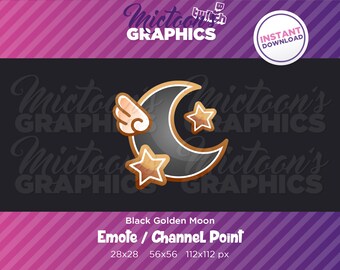 Twitch Moon / Emote  / Channel Point / Streamer Graphics / Discord / Gamer / Celestial / Aesthetic