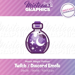 Twitch Moon Potion Emote / Channel Point / Streamer Graphics / Discord / Gamer / Kawaii / Cute / Aesthetic