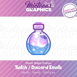 Twitch Moon Potion Emote / Channel Point / Streamer Graphics / Discord / Gamer / Kawaii / Cute / Aesthetic