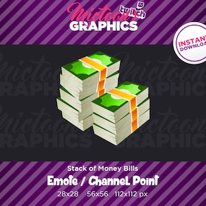 Twitch Stack Money Bills Emote / Channel Point / Streamer Graphics / Discord / Gamer