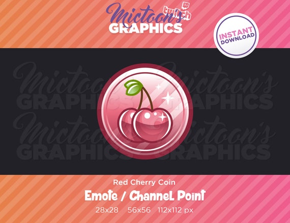 Twitch Cherry Coin / Emote / Channel Point / Streamer Graphics
