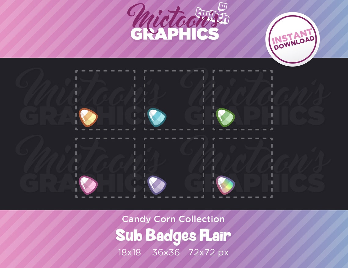 Twitch Sub Badge Flair / Candy Corn / Streamer Graphics