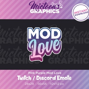 Twitch Mod Love Emote / Text / Streamer Graphics / Discord / Gamer / Aesthetic