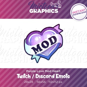 Twitch Mod Love / Emote  / Heart / Streamer Graphics / Discord / Gamer / Aesthetic