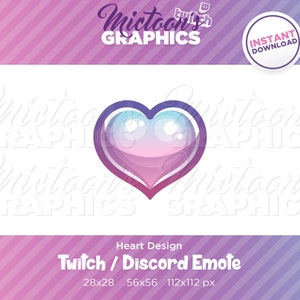 Twitch Heart Emote / Channel Point / Streamer Graphics / Discord / Gamer / Estetica