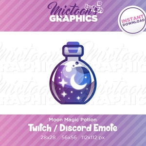 Twitch Moon Potion Emote / Channel Point / Streamer Graphics / Discord / Gamer / Kawaii / Cute / Aesthetic