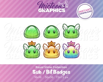 Twitch Slime Sub Badges / Bit Badges / Abonnent Abzeichen / Streamer Grafik / Monster / Ästhetik / Kawaii / Niedlich / Discord / Gamer