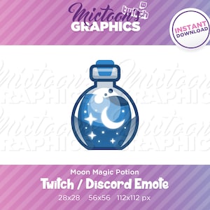 Twitch Moon Potion Emote / Channel Point / Streamer Graphics / Discord / Gamer / Kawaii / Cute / Aesthetic