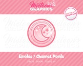 Twitch Pink Pastel Moon Coin Emote / Gaming Channel Point / Kawaii / Streamer Graphics / Discord / Gamer / Aesthetic