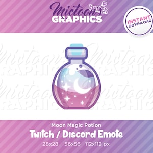Twitch Moon Potion Emote / Channel Point / Streamer Graphics / Discord / Gamer / Kawaii / Cute / Aesthetic