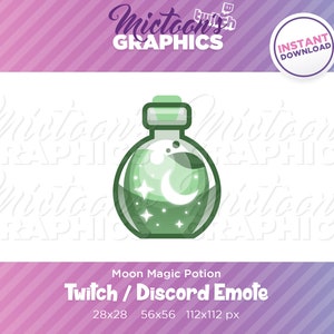 Twitch Moon Potion Emote / Channel Point / Streamer Graphics / Discord / Gamer / Kawaii / Cute / Aesthetic