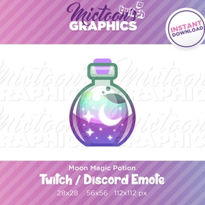Twitch Moon Potion Emote / Channel Point / Streamer Graphics / Discord / Gamer / Kawaii / Cute / Aesthetic