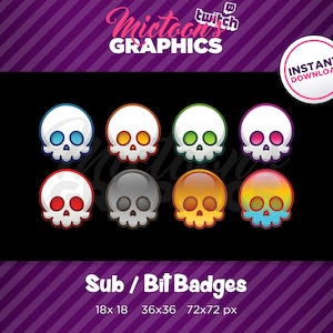 Twitch Skull Sub Badges / Bit Badges