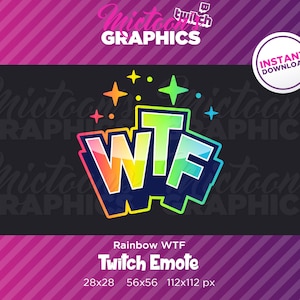 Twitch Emote / Text / Pink / Streamer Graphics / Discord / Gamer / WTF emote
