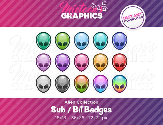 Twitch Alien Sub Badges / Cheer Bit Badges / Streamer Graphics / Discord /  Gamer / UFO -  Canada