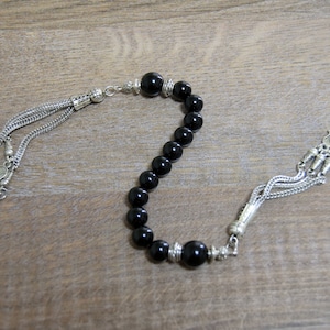 Rosario in onice nero Tasbih: Rosario islamico per la preghiera Misbaha