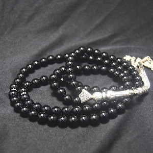 Turkish Onyx Prayer Beads: Islamic Tasbih Misbaha, 99 Worry Beads