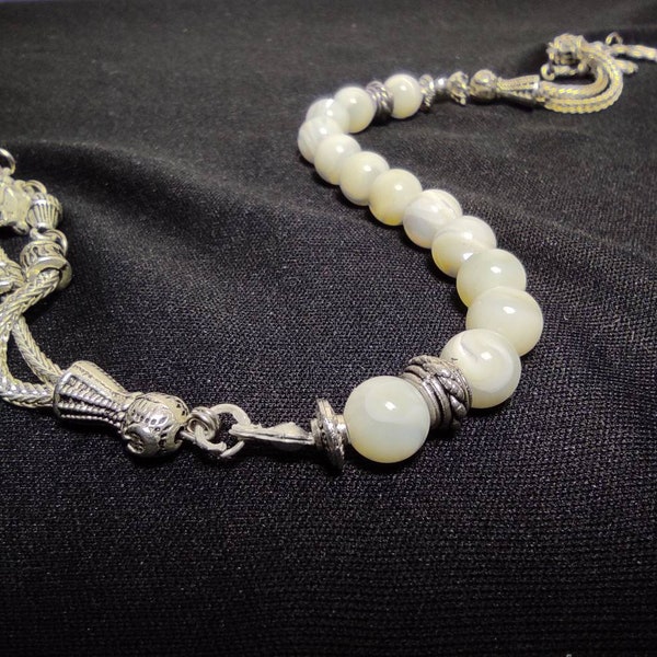 Islamic 11 Prayer Beads, Mother of Pearl Beads, Tasbih, Misbaha, Sufi, Worry Beads ,