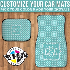 Moroccan Pattern Car Mats – Custom Monogram, Personalized Gift