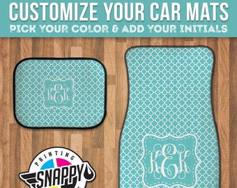 Moroccan Pattern Car Mats – Custom Monogram, Personalized Gift