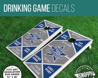 Customizable Drinking Game Cornhole Decals – Vinyl Wraps, Add Logo