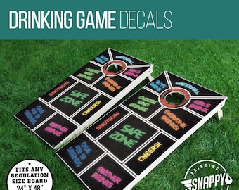 Drinking Game Cornhole Board Wrap Vinyl Decal Sticker Bag Toss - Etsy