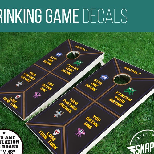 Drinking Game Cornhole Decals Arcade Game PAIR Vinyl Etsy