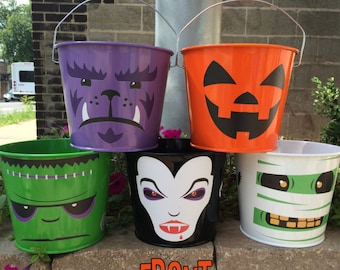 Personalized Halloween Bucket - Custom Holiday Buckets