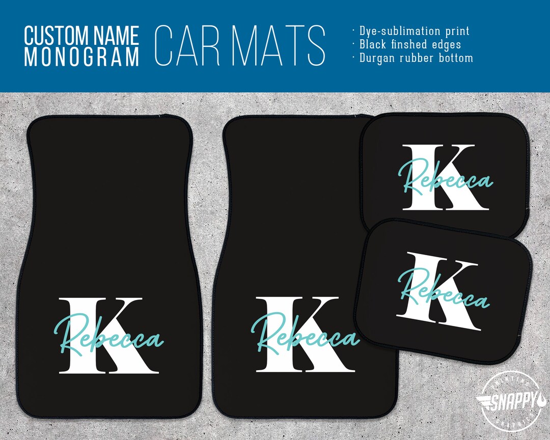 Custom Name and Last Initial Car Mats Custom Color Car Mats