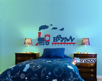 Personalized Toy Train Wall Decal - Custom Wall Decal for boy