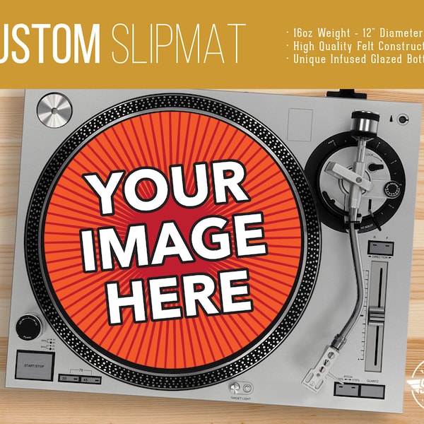 Custom Turntable Slipmat - ONE - 12" or 7" - LP Record Player DJ Pad - 16oz Felt w/ Glazed Bottom