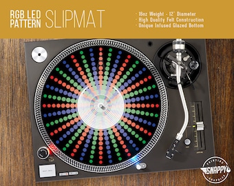 RGB LED Pattern Turntable Slipmat – 12"/7" Felt DJ Slipmat